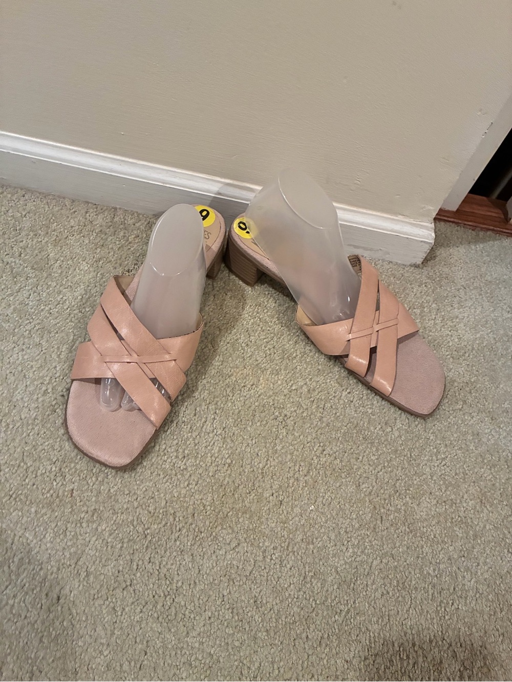Mootsies Tootsies Blush Strappy Low Block Heel Mules